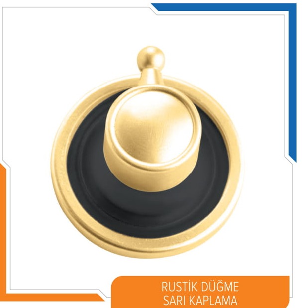 Rustik Düğme (Sarı Kaplama) / Vintage Gas Stove Handle Gold / زر ريفي مطلي الأصفر